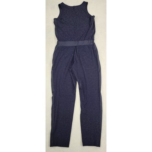 Athleta Brooklyn Textured Jumpsuit Leopard Size 6 Sleeveless Gray Violet - Picture 2 of 8